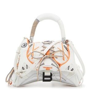Balenciaga White and Orange Satchel